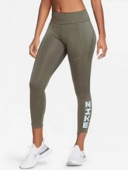 Image of Nike Running Icon Clash Leggings - Olive