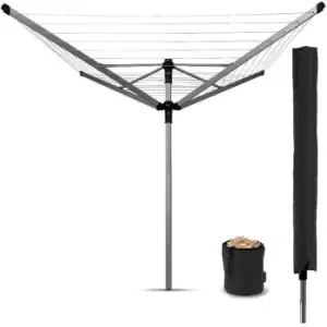 Image of Brabantia Lift-O-Matic Advance 50m 4-Arm Rotary Airer with Cover and Peg Bag