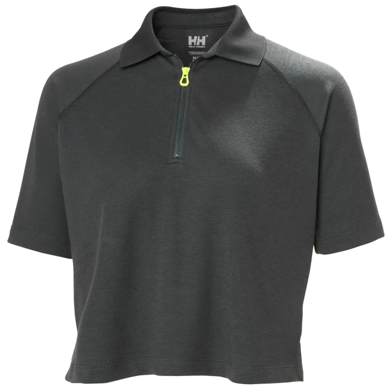 Image of Helly Hansen Womens zipped crop polo Helly Hansen Inshore Gris Female S