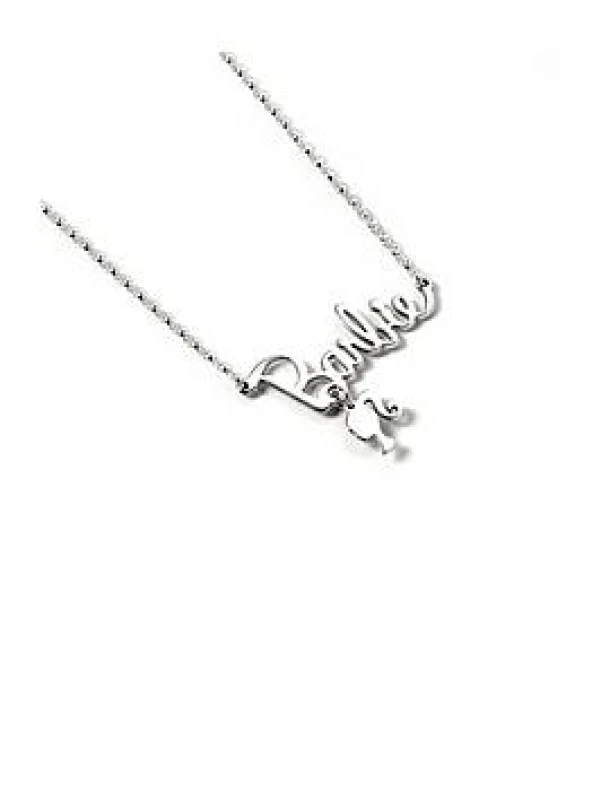 Image of Sterling Silver Necklace Name Logo Silhouette Charm BMSN0022