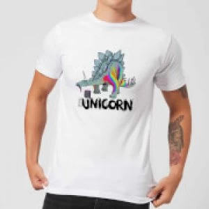 Image of DinoUnicorn Mens T-Shirt - White - 4XL