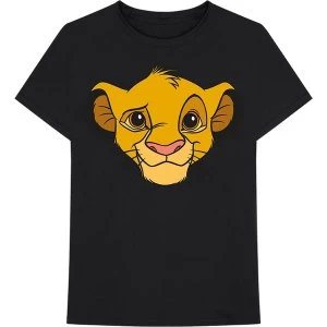 Image of Disney - Lion King - Simba Face Unisex Medium T-Shirt - Black