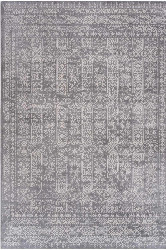 Image of THE RUGS Montana Vintage Design Living Room Area Rug 3716 in Grey Size: 200cm x 290cm Grey Unisex 200cm x 290 cm