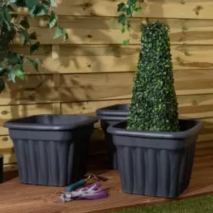 Image of Wham Set 4 Vista 40cm Square Planter Slate