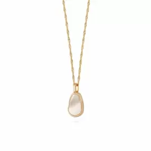 Image of Daisy London Jewellery 18ct Gold Plated Sterling Silver Isla Mother Of Pearl Necklace 18Ct Gold Plate