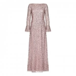 Image of Adrianna Papell Beaded Long Dress - CAMEO