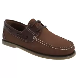 Image of Dek Mens Moccasin Boat Shoes (10 UK) (BrownA Nubuck/Leather)