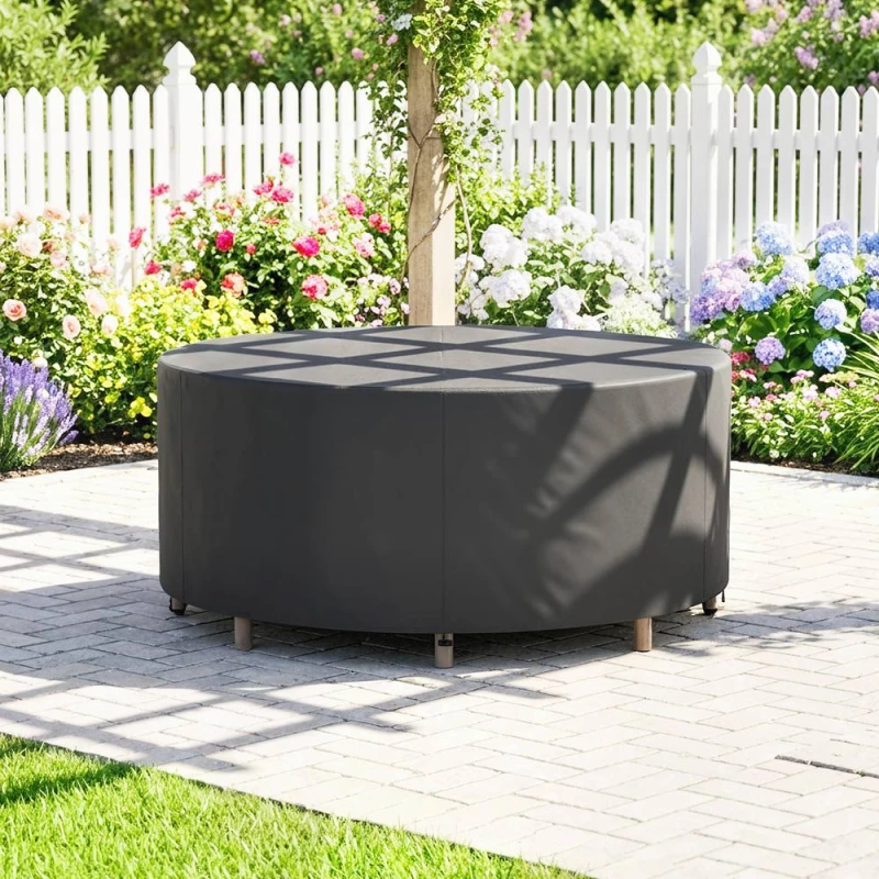 Image of OUTSUNNY Round Garden Furniture Cover Waterproof Dia.214 x 70 cm, Black Size: 214 x 70cm Black Unisex 214 x 70 cm