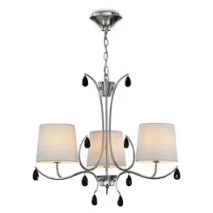 Image of Suspension lampshades Andrea Chrome polished 3 bulbs 70cm