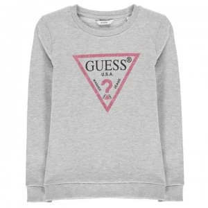 Image of Guess Logo Sweatshirt - Grey Marl M90