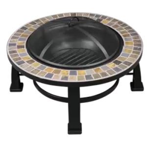 Image of Dellonda 30" Deluxe Traditional Style Fire Pit/Fireplace/Outdoor Heater - Slate