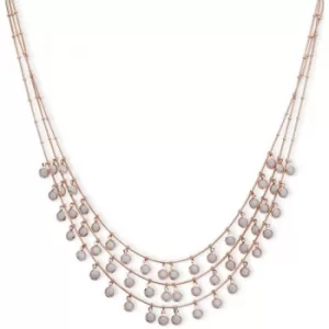 Image of Ladies Anne Klein Rose Gold Plated Triple Row Necklace