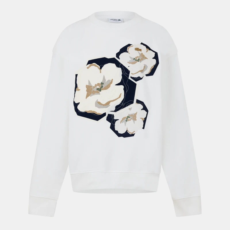 Image of Lacoste Womens Crew Neck Jumper Crew Neck Jumpers 6 (34) White 33082701270