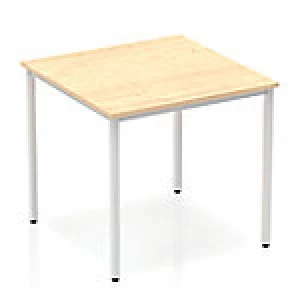 Image of Impulse Straight Table 800 Maple Box Frame Leg Silver