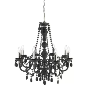 Image of Marie Therese 8 Light Chandelier Grey Finish with Acrylic Crystals, E14