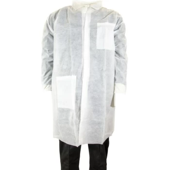Image of Non Woven Visitors Coat (L) (Pk-25) - Sitesafe