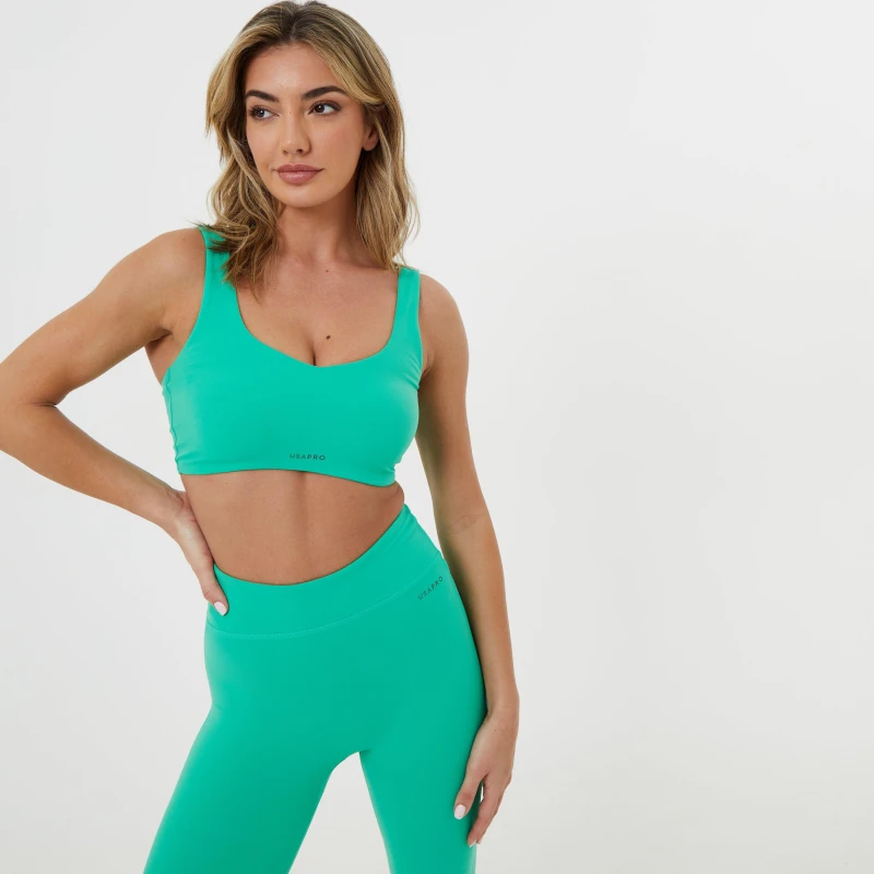 Image of USA Pro Contour Sports Bra Womens - Green Green 12