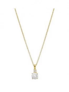 Image of Simply Silver Sterling Silver Yellow Gold Round Mini Pendant