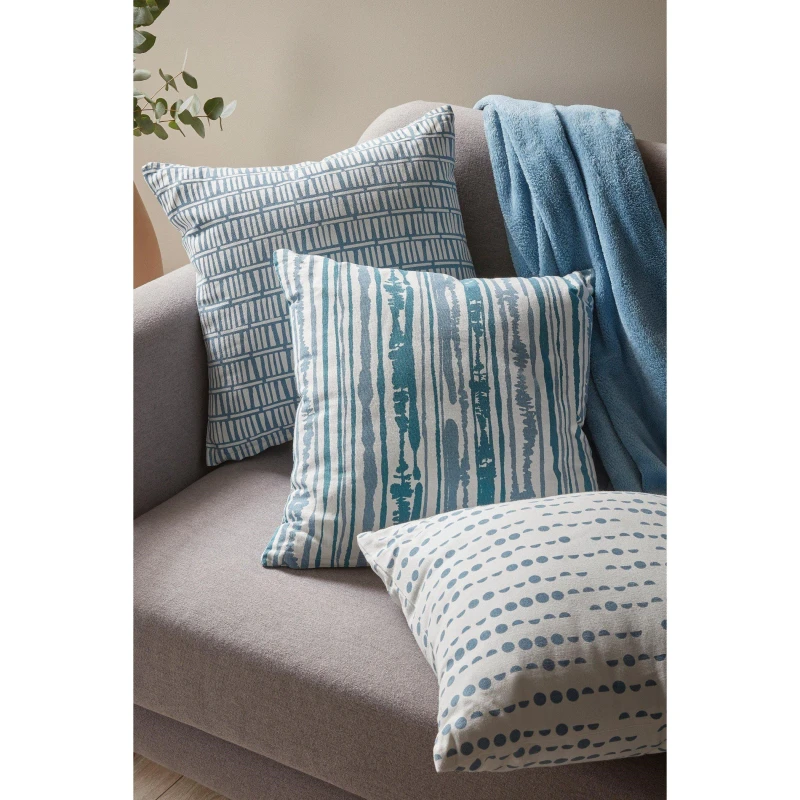 Image of Homelife Pack of 3 Charcoal Cushion Covers - Blue Blue One Size