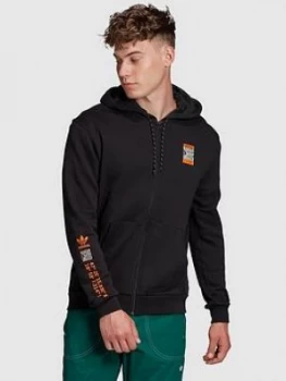 Image of Adidas Originals Adventure Logo Full Zip Hoodie - Black
