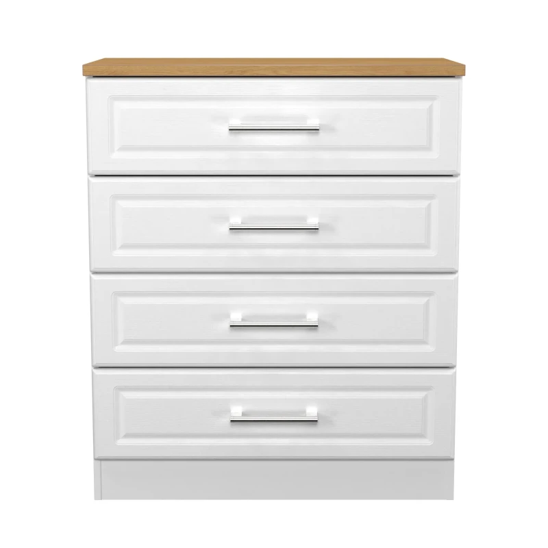 Image of Ready Assembled 2 U Norfolk 4 Drawer Chest (Ready Assembled) in White White Unisex