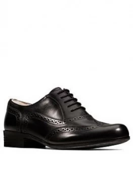 Image of Clarks Hamble Oak Wide Fit Brogues - Black