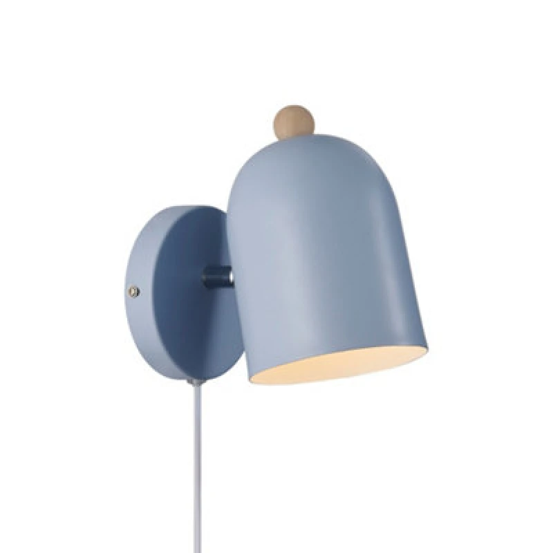 Image of Nordlux Gaston Metal Wall Light Blue,plug In Or Mains