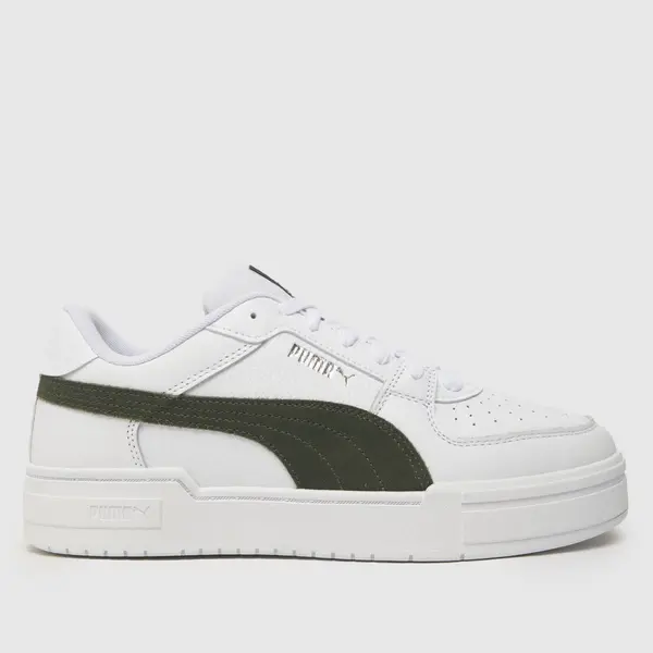Image of PUMA ca pro suede trainers in white & green White/Green UK 10 (EU 44½)