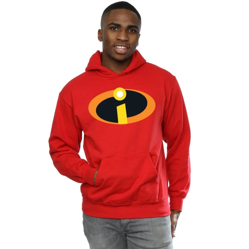 Image of Disney Men The Incredibles Costume Logo Hoodie Size: Small Red S Male 5057955899840