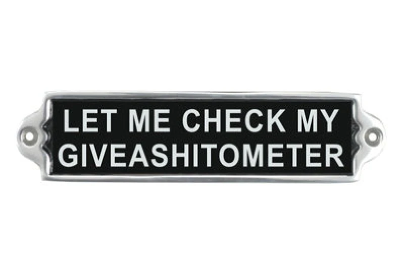 Image of Minster "let Me Check" Wall Plaque - Aluminium - L1 X W20 X H6 Cm