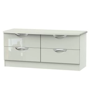 Image of Indices 4-Drawer Double Chest of Drawers - White/Grey