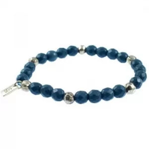 Image of Mens Icon Brand Silver Plated Faceted Bead Bracelet