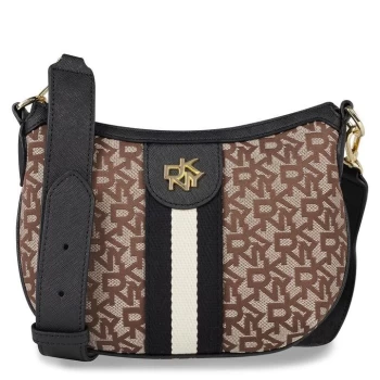 Image of DKNY Carol Jacquard Zip Crossbody Bag - Brown