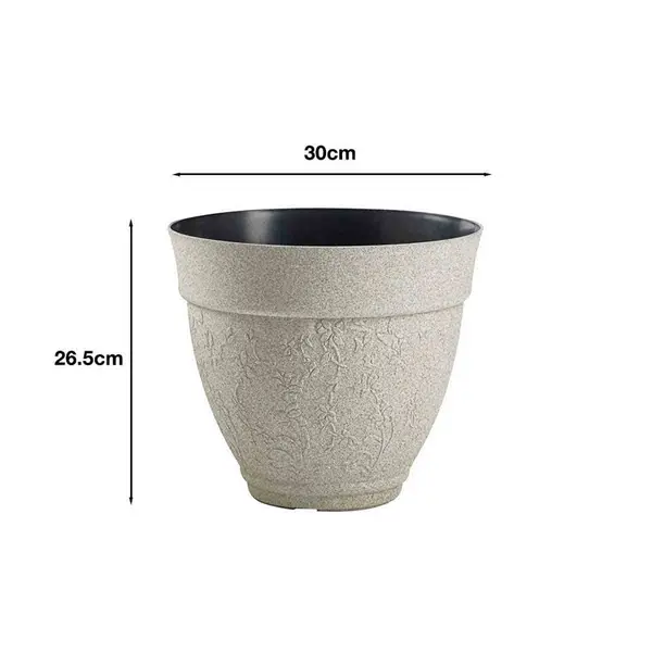 Image of Greenhurst Floral Sandstone Planters (Pack of 3)