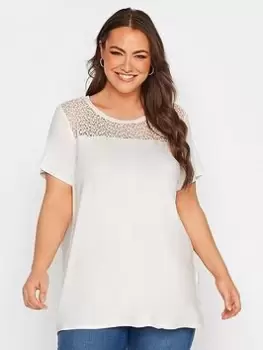 Image of Yours Yoke Detail Top - White, Size 16, Women