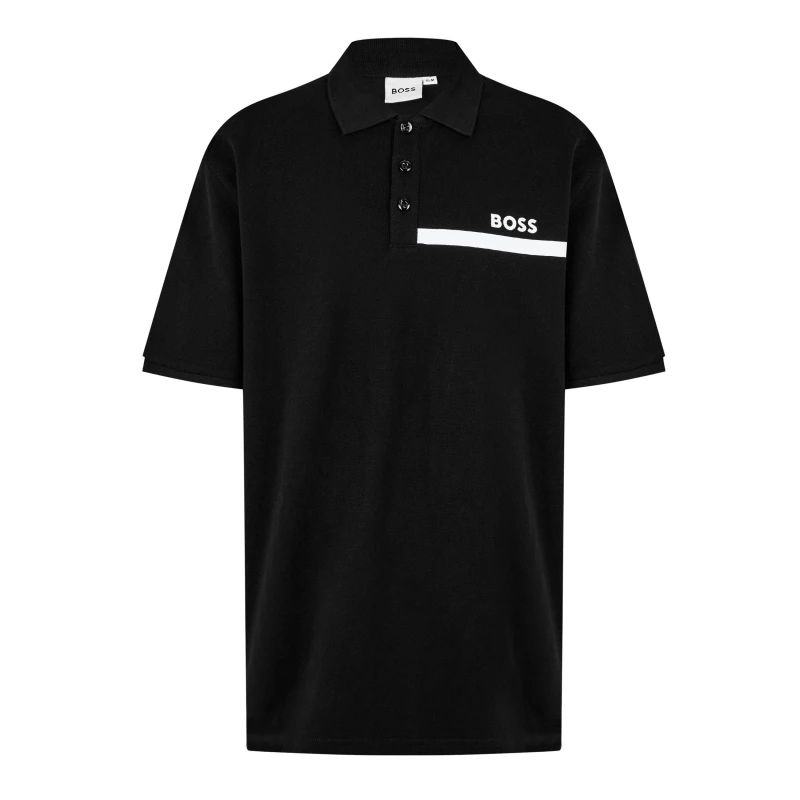 Image of Boss Kids Short-Sleeve Polo, Logo Design Black 09B male 16Y