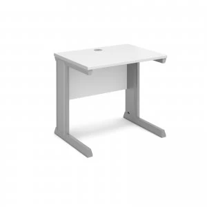 Image of Vivo Straight Desk 800mm x 600mm - Silver Frame White Top