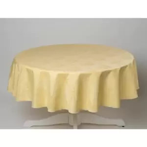 Image of Damask Rose Tablecloth 70 Rectangle For Dining Table Easycare - Lemon