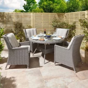 Image of Rowlinson Prestbury 4 Seater Dining Set, Stone