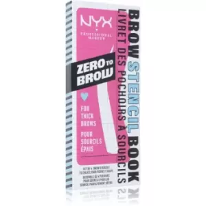 Image of NYX Professional Makeup Zero To Brow Stencil Book stencils for eyebrows 02 Thick 4 pc