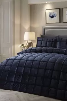 Image of 'Brighton Square' Soft Velvet Box Stitched Duvet Cover Set