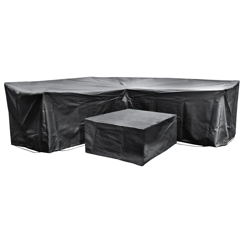 Image of Cozy Bay Acorn Ezbreathe Corner L Shape Patio Set Cover In Black