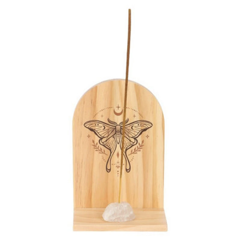 Image of Something Different Something Different Natural Luna Moth Wooden Incense Holder Shelf in Beige Beige One Size Unisex 5063574821322