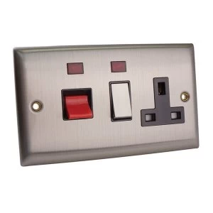 Image of SMJ Switched Cooker Control Unit Neon 45A 1-Gang Chrome