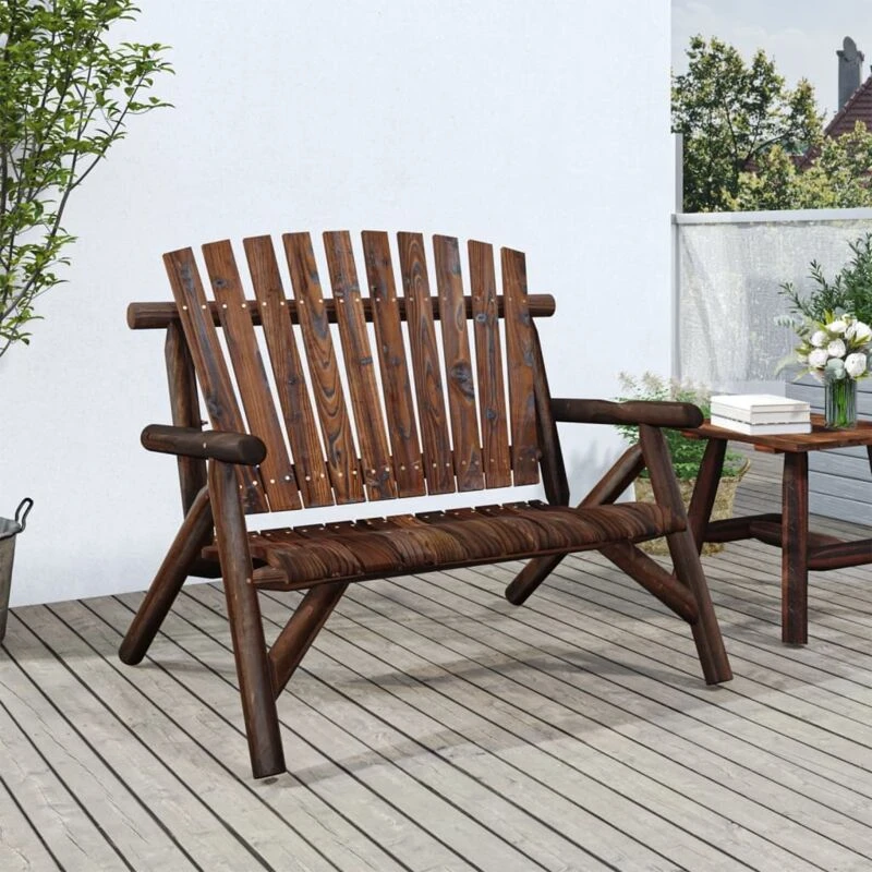Image of VIDAXL 2-Seater Garden Bench 119x85x98cm Solid Wood Spruce Vidaxl 363348
