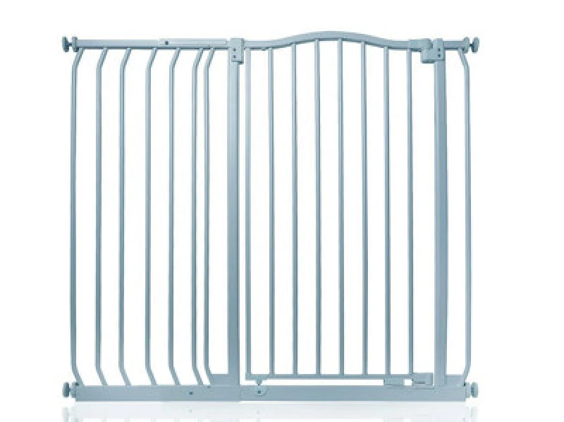 Image of Safetots Extra Tall Curved Top Safety Gate, 107Cm - 116Cm, Matt Grey, Extra Tall 100Cm In Height, Pressure Fit Stair Gate