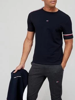 Image of Tommy Sport Tape Seasonal T-Shirt - Navy/Red/White, Navy/Red/White, Size S, Men