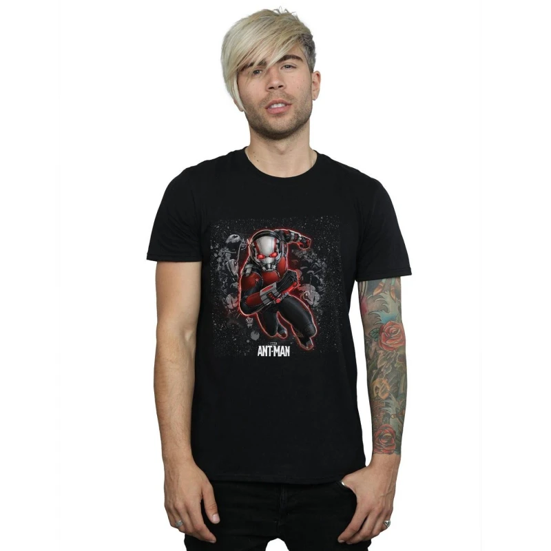 Image of Marvel Marvel Men Ant-Man Ants Running T-Shirt in Black Size: Small Black S Male 5057245962902