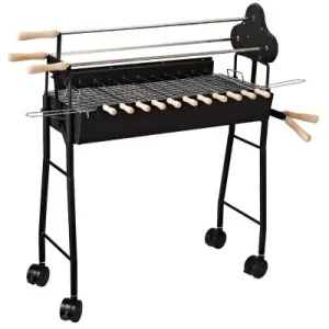 Image of Outsunny Charcoal Barbecue Grill W/ 4 Wheels, size (85x36x90cm)-Black