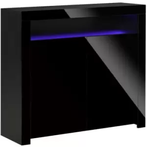 Image of HOMCOM Modern High Gloss RGB LED Cabinet Console Black